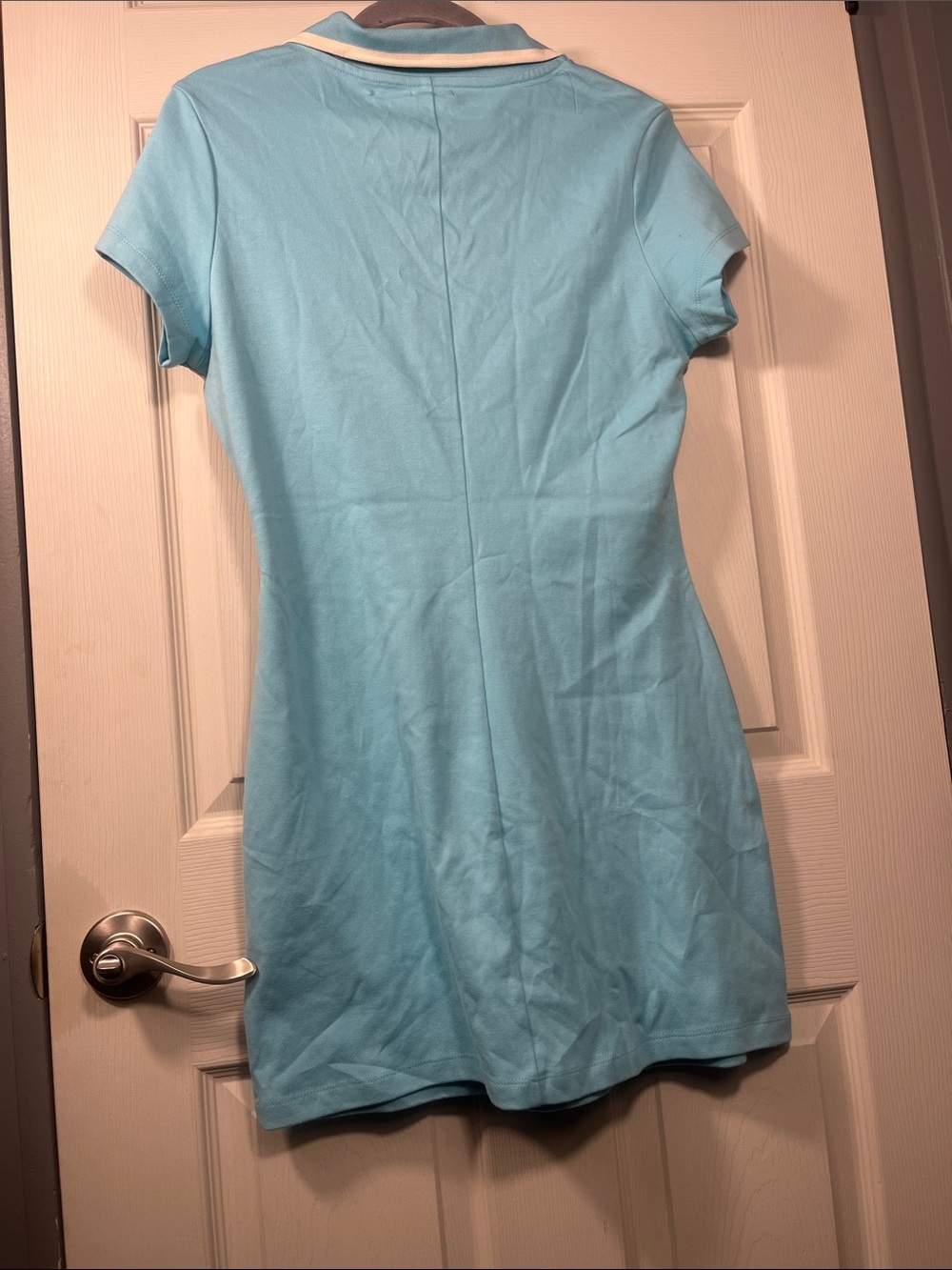 True Religion Light Blue Polo Midi Dress with White Stripe - Picture 4 of 4